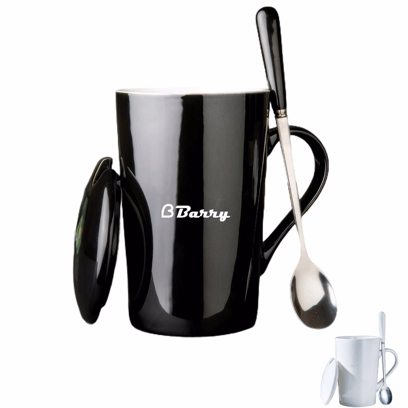 14oz Lead Free Ceramic Mug w/ Spoon