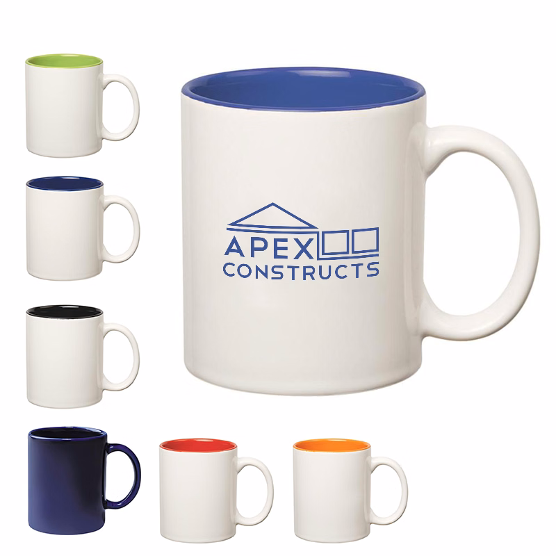 11 Oz. Colored Stoneware Mug With C-Handle