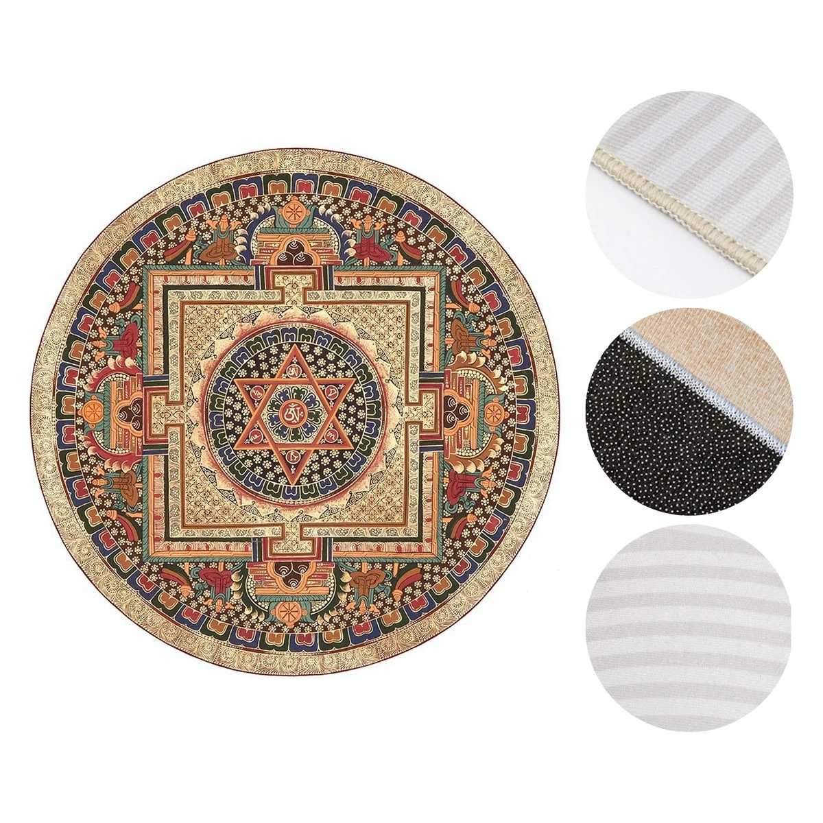 Round Crystal Velvet Rug 1
