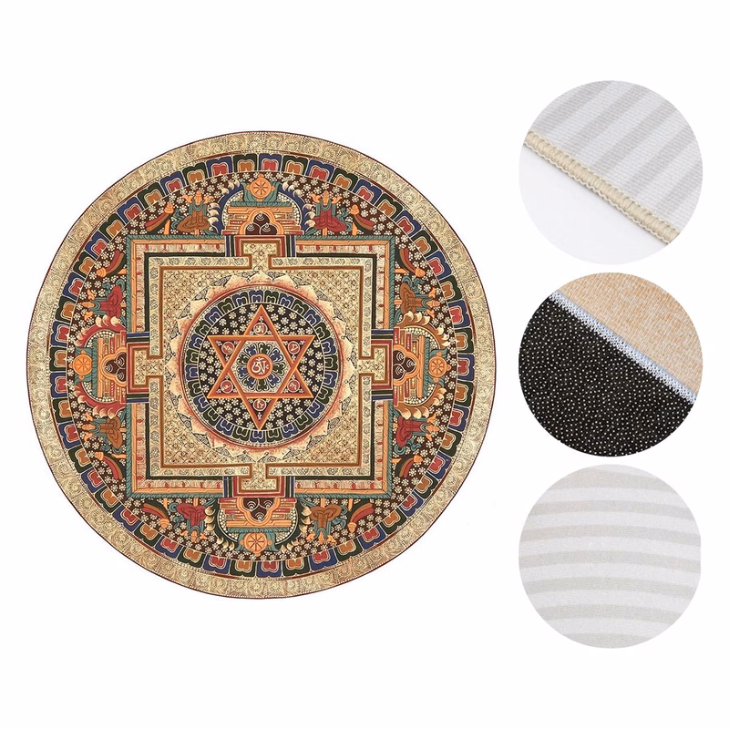 Round Crystal Velvet Rug