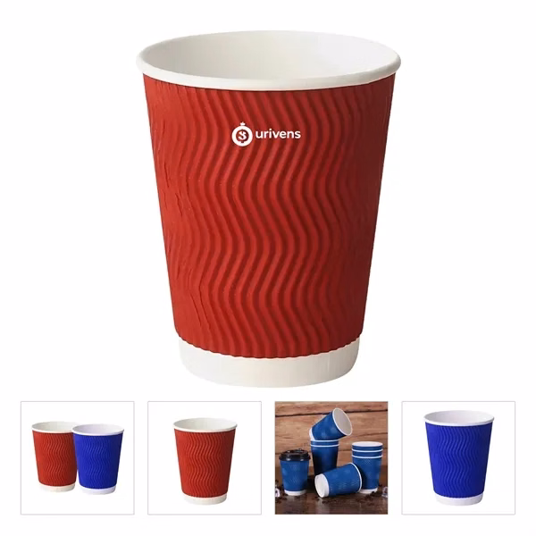 Custom 8 oz Triple Wall Insulated Corrugated Cup — Eco-Friendly Beverage Container