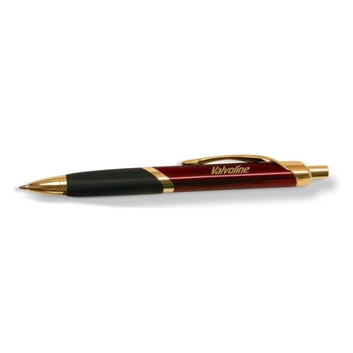 Intriad Triangular Retractable Ballpoint Pen with Rubber Grip - Gold Appointments 1