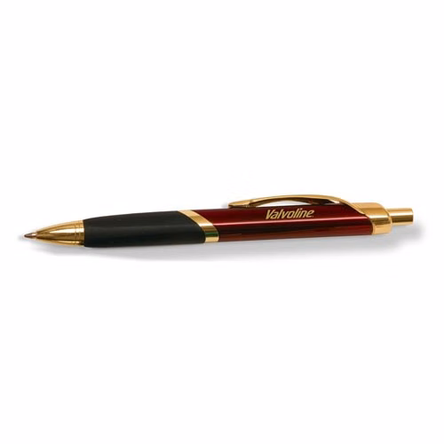 Intriad Triangular Retractable Ballpoint Pen with Rubber Grip - Gold Appointments