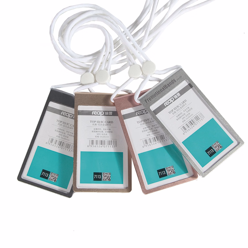 Aluminum ID Badge Holder with Neck Cord