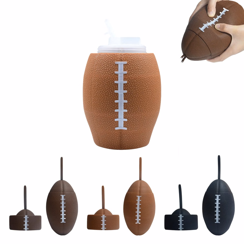 Portable Collapsible Silicone Rugby Sports Bottle