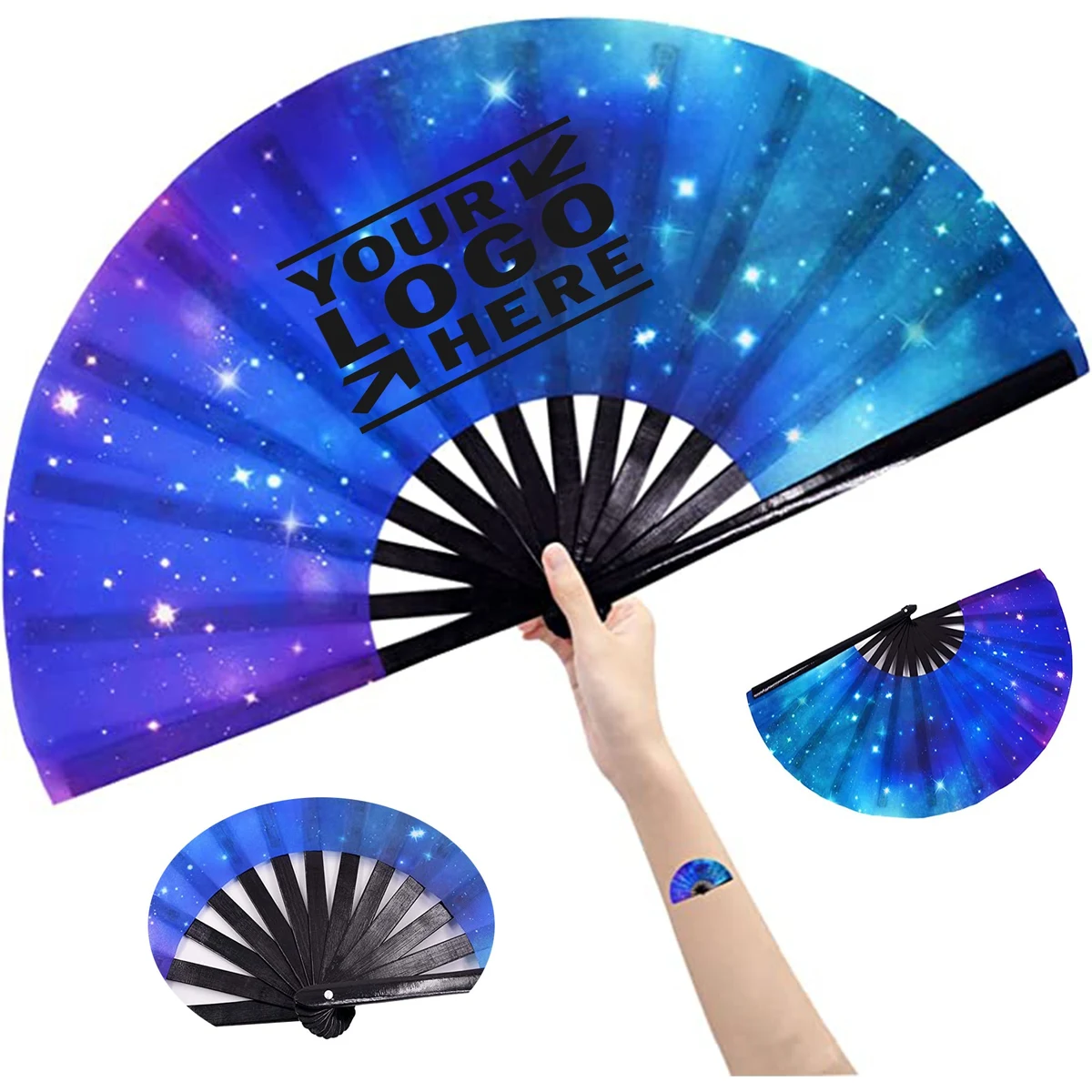 Large Folding Fans Rave Festival Accessory for Women Men 1