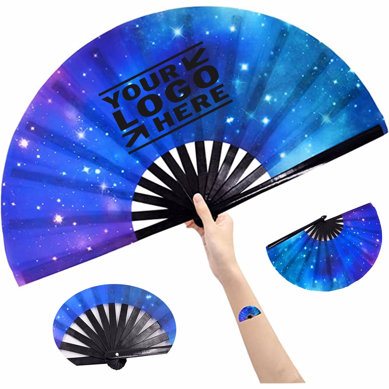 Large Folding Fans Rave Festival Accessory for Women Men