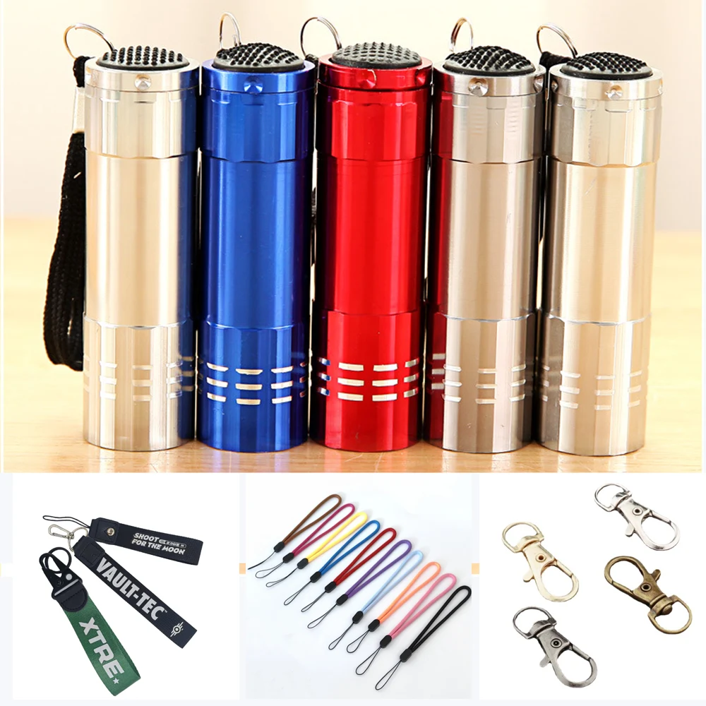 CustomPortable Outdoor Aluminum 9 Led Touch Flashlight Keychain 1