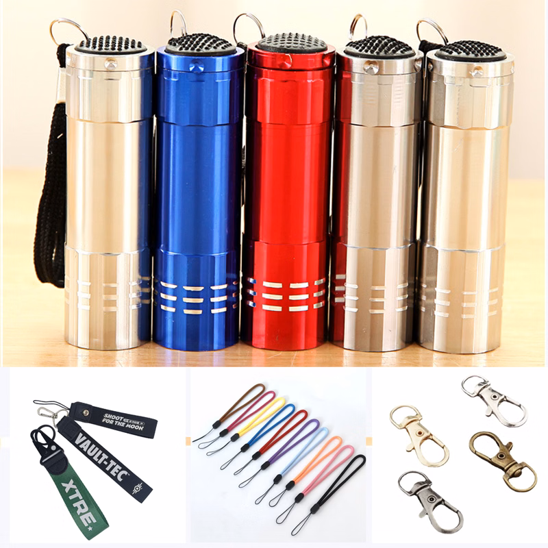CustomPortable Outdoor Aluminum 9 Led Touch Flashlight Keychain