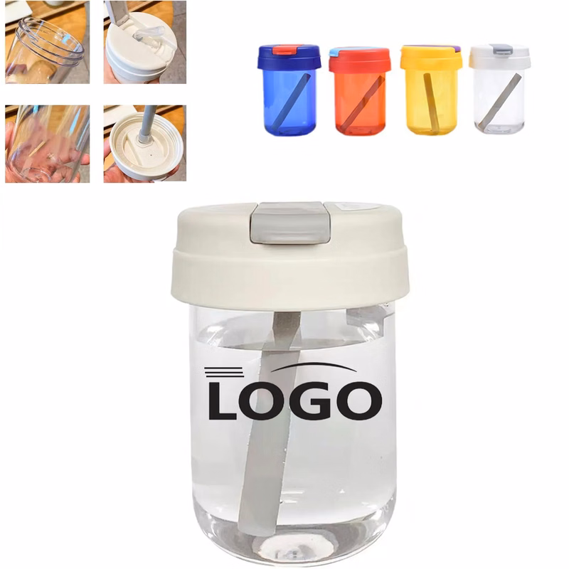 Double Wall Plastic Cup With Straw