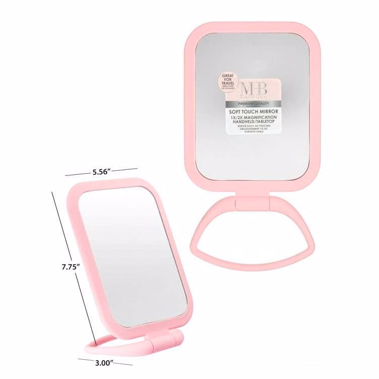 Square Mirror with Handle - PInk