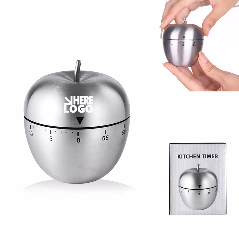 Precision Apple-Shaped Timer in Stainless Steel