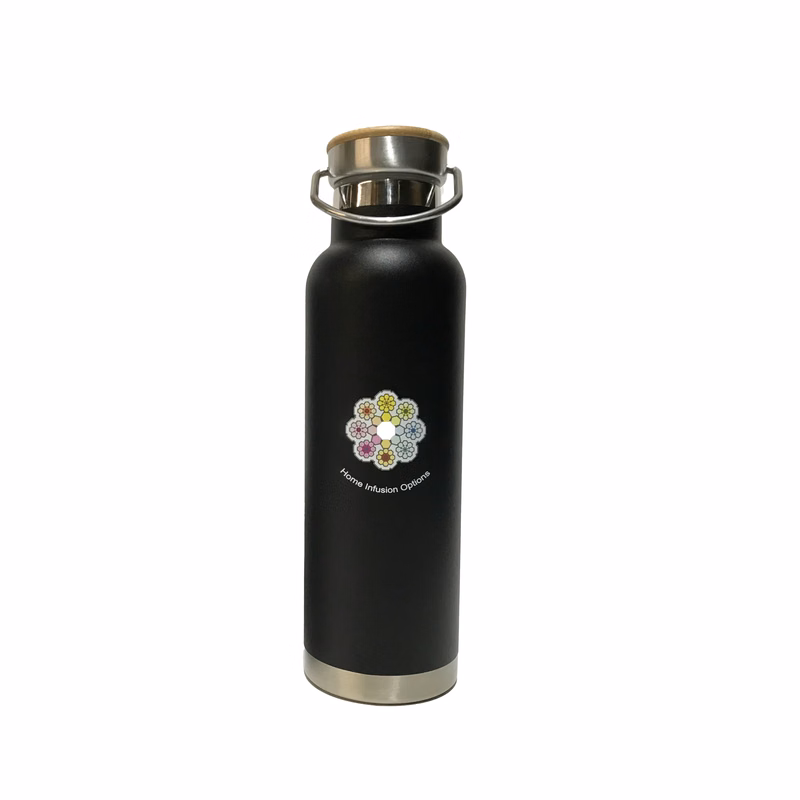 20 oz Stainless Steel Double Wall Bottle w/Bamboo Lid