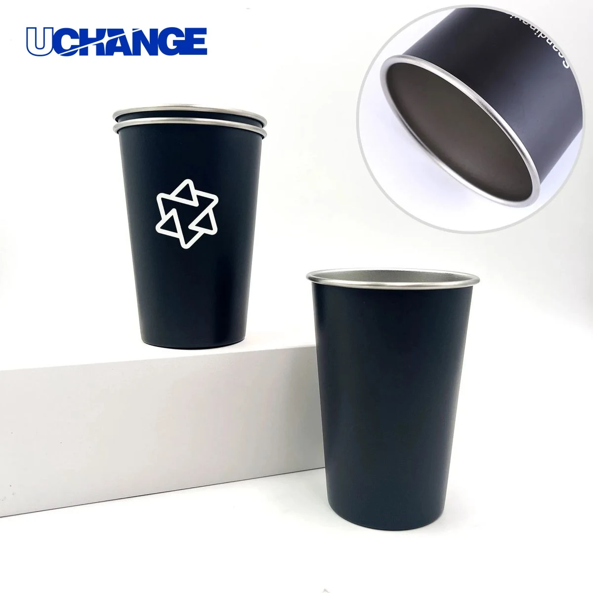 Black Painted Stainless Steel Tumbler Container for Daily Use (16 oz) 1