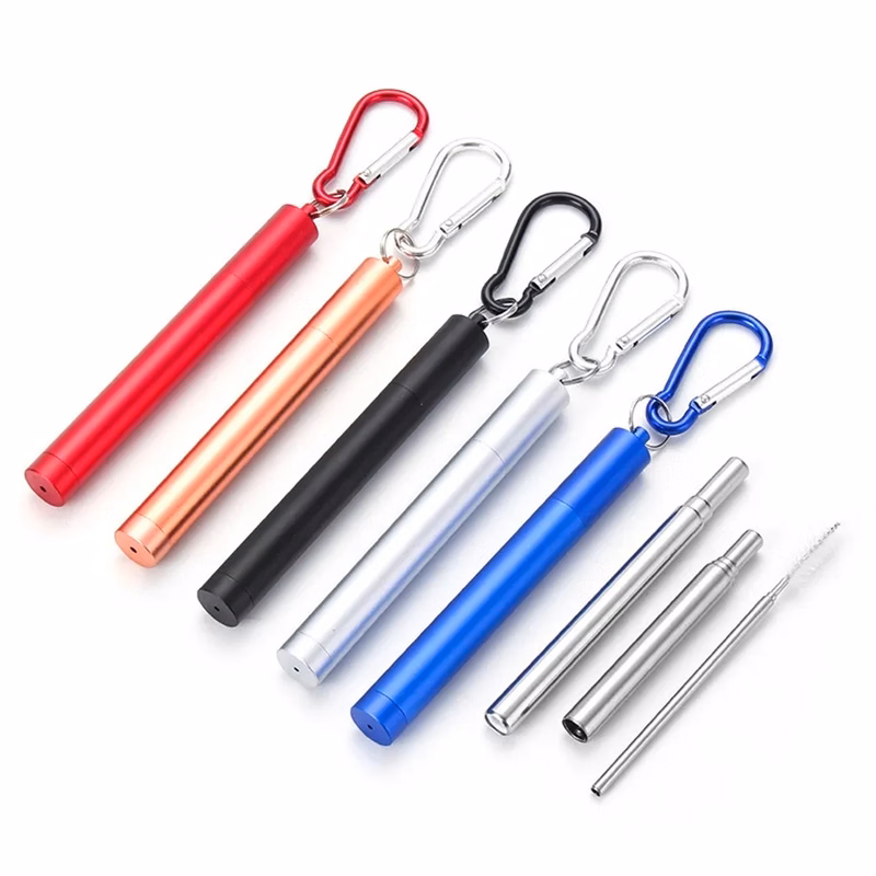 Stainless Steel Straw Keychain