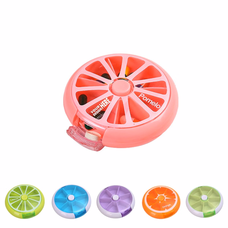 Mini 7-Grid Rotating Pill Organizer Case