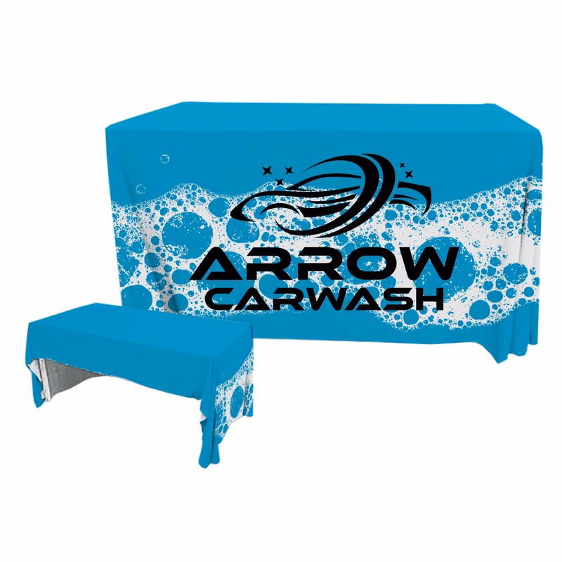 4 ft. x 30 in. 3 Sided PolyPoplin Table Cover (Dye Sub Full Cloth)