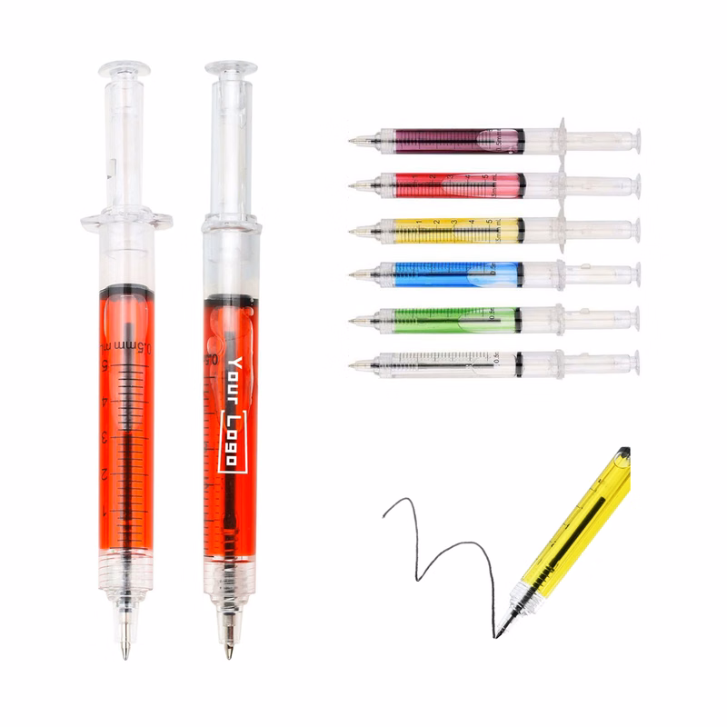 Syringe Ballpoint Pen Shape Oily Rollerball