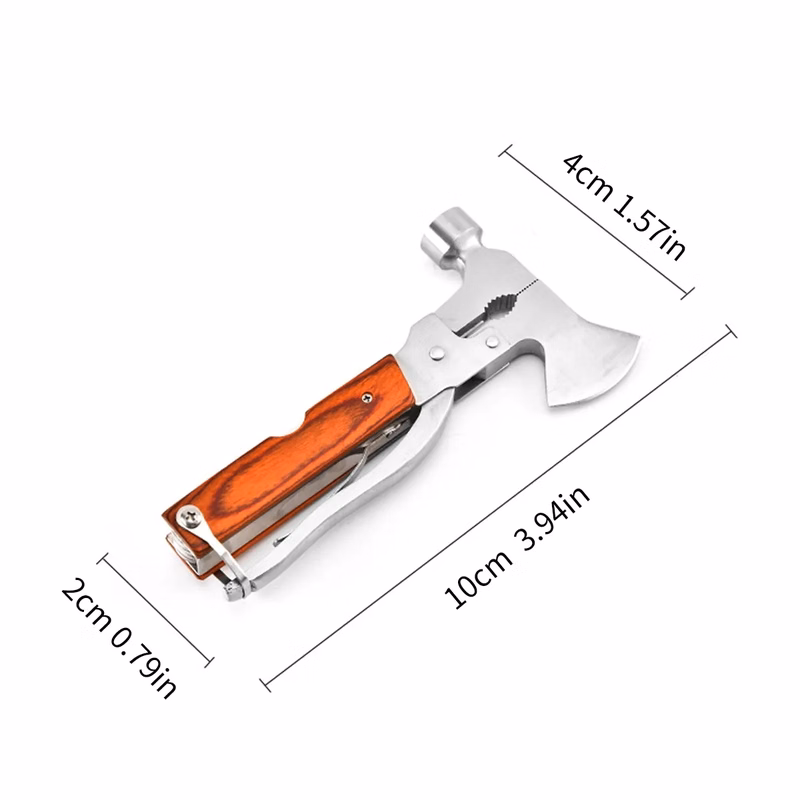13 in 1 Compact Multi-Tool Axe with Wood Handle