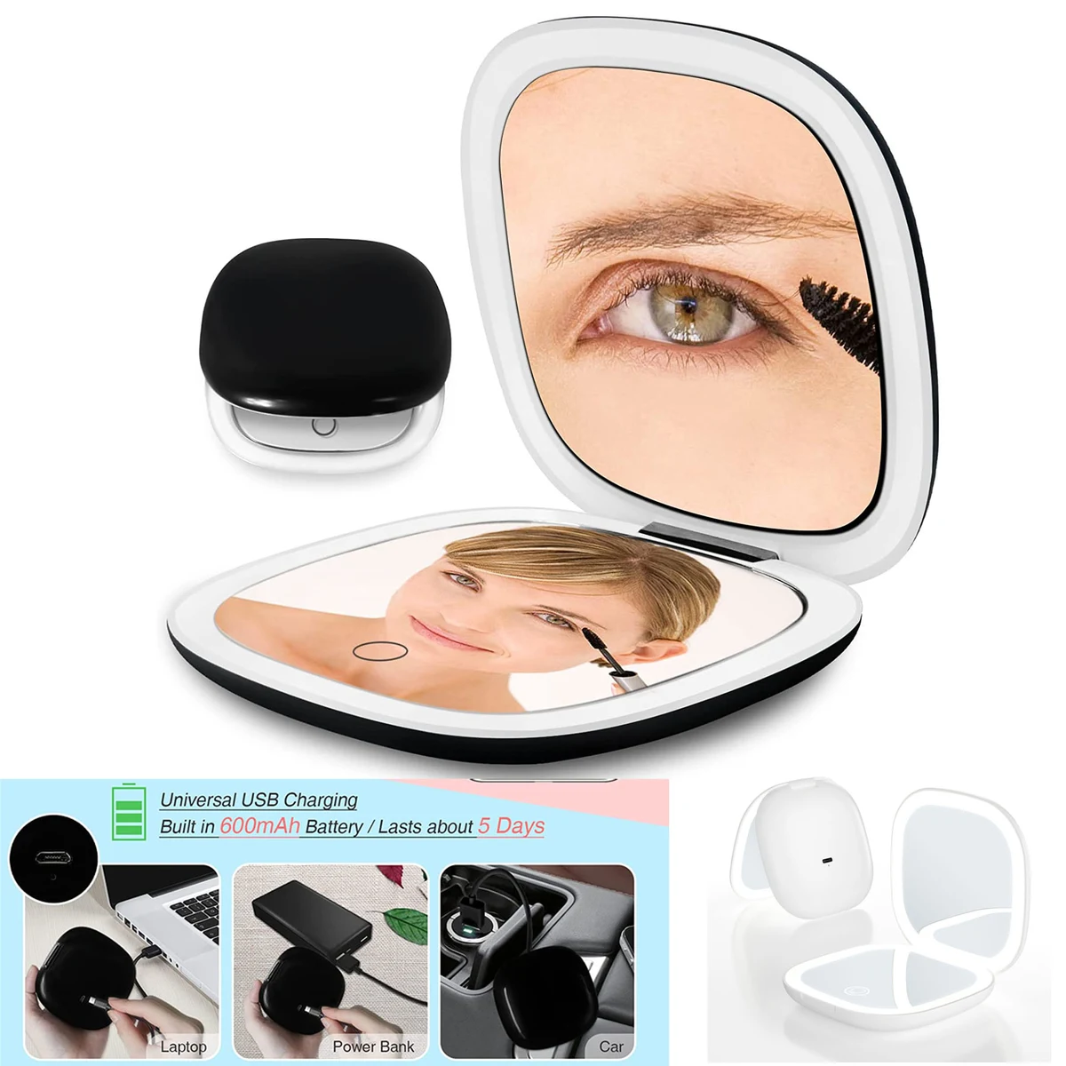 USB Rechargeable Travel Makeup Mirror 1