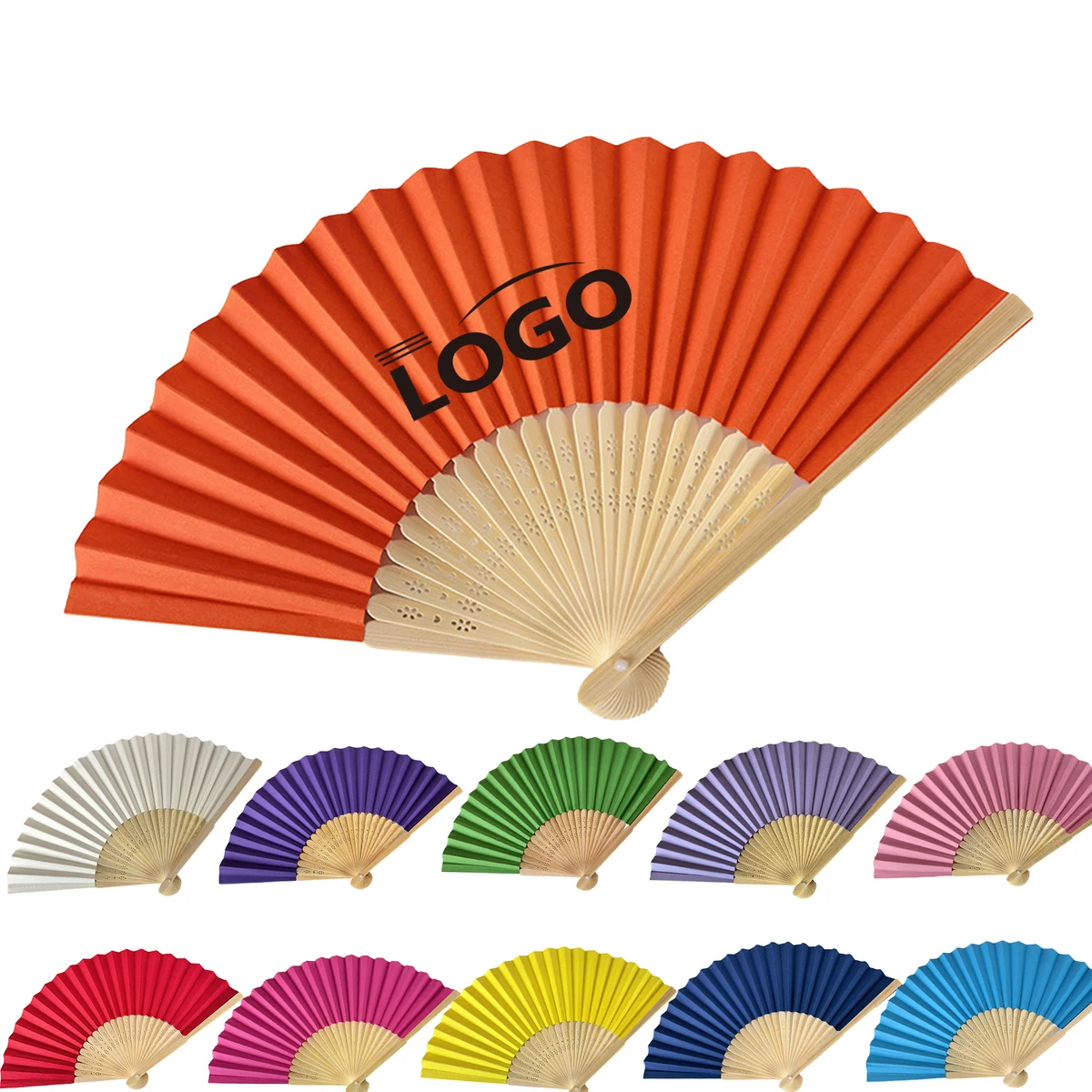 Full Color Rice Paper Folding Hand Fan MOQ20 1