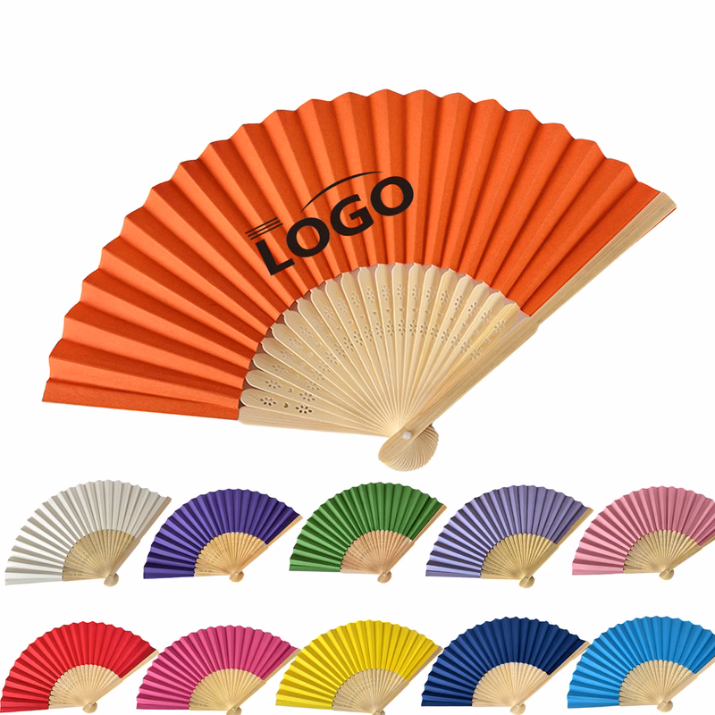 Full Color Rice Paper Folding Hand Fan MOQ20