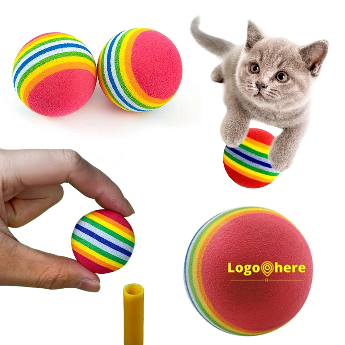 Eva Practice Golf Balls Foam Bouncy Cat Toys 1