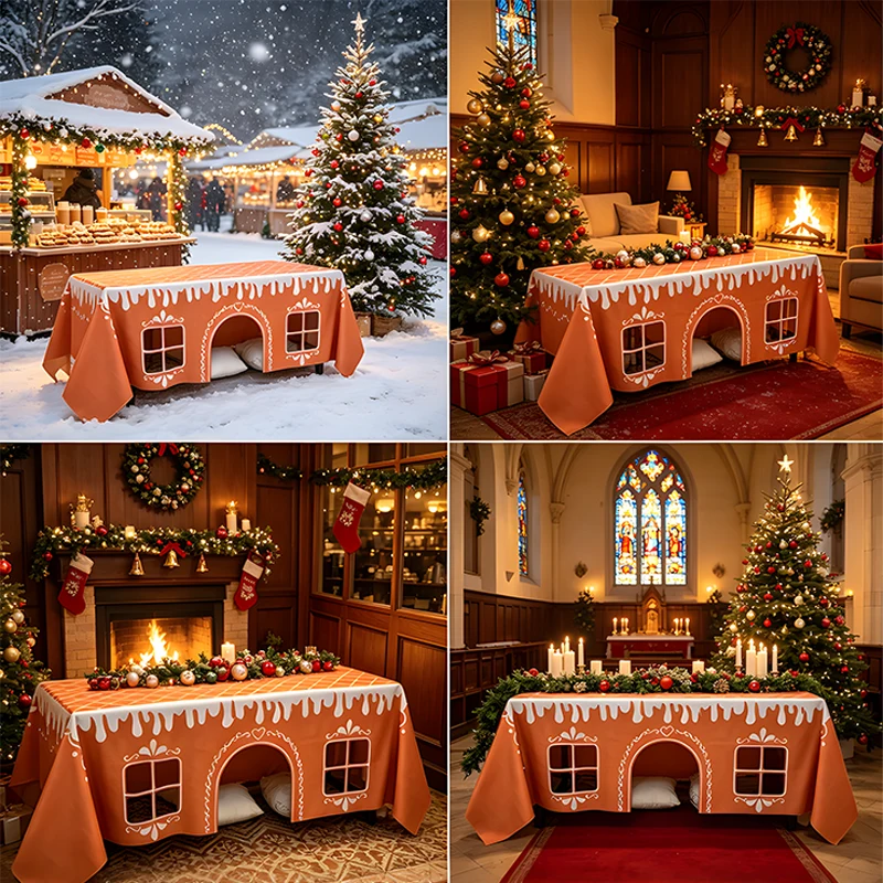 House Christmas Tablecloth 1