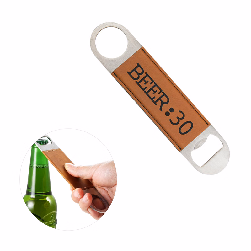 Brown Leatherette Bottle Opener