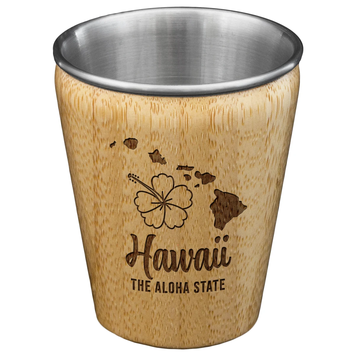 Hawaii State Bamboo and Stainless Steel Shot Glass 1