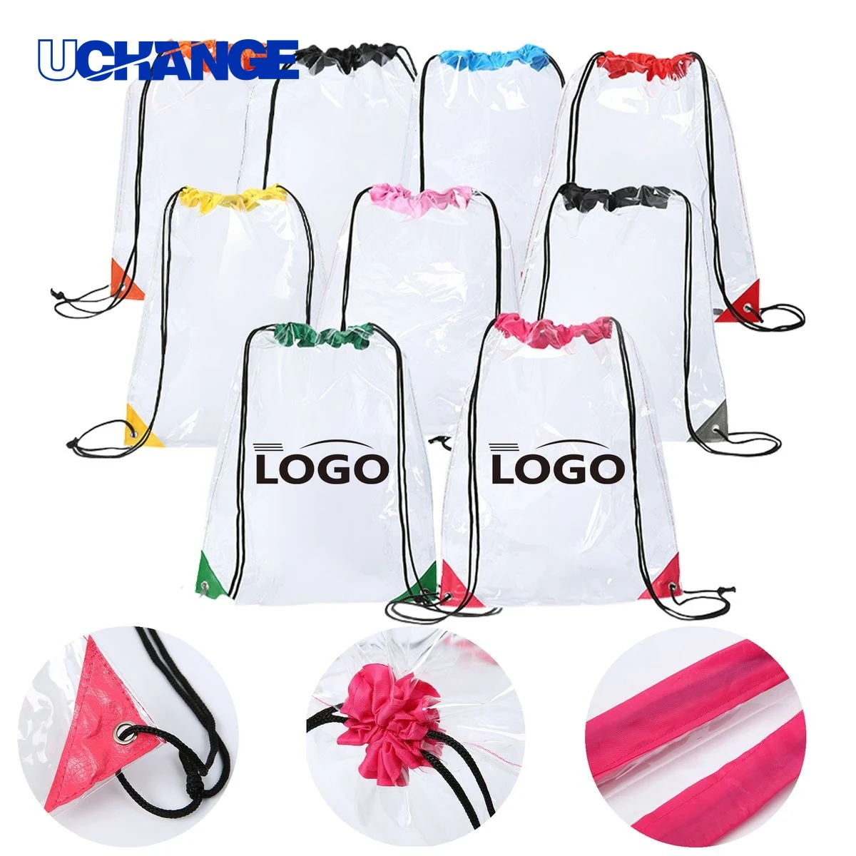 Transparent Stadium-Approved Drawstring Bag Organizer 1