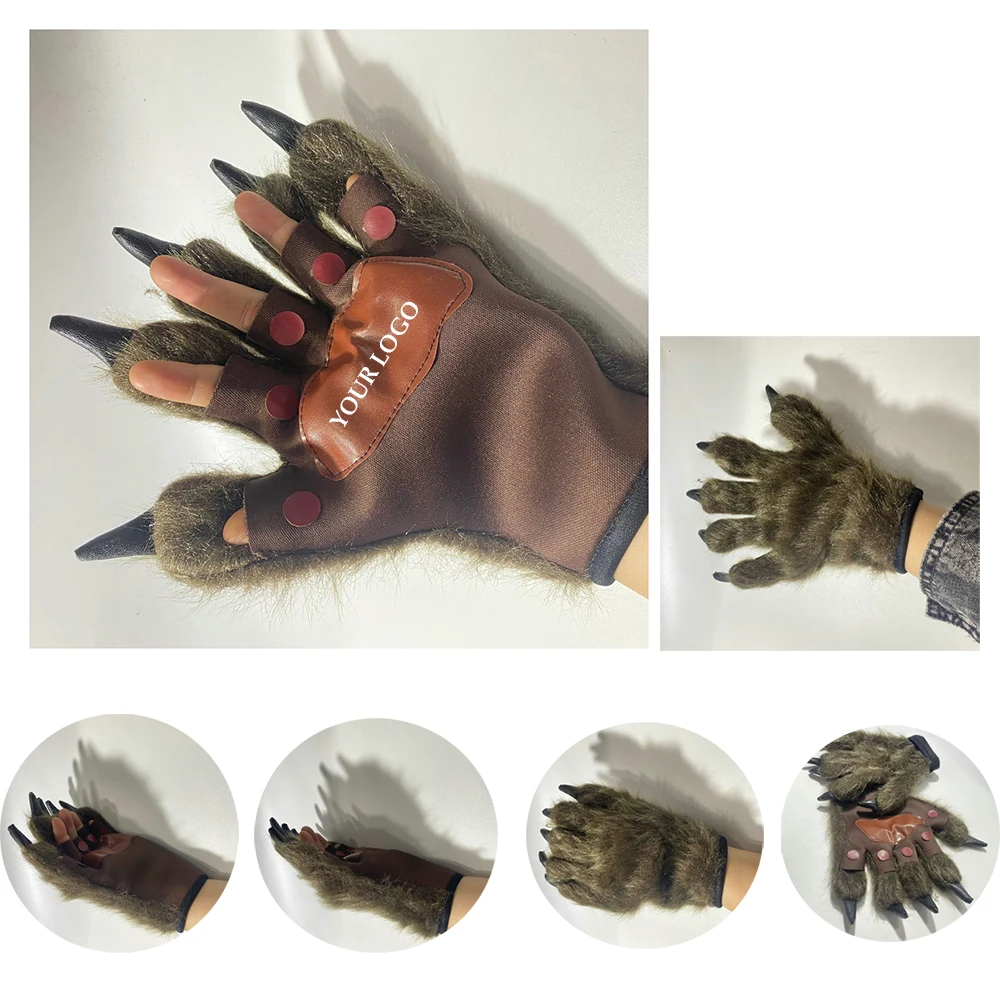 Handmade Plush Hairy Hands Animal Paw Gloves 1