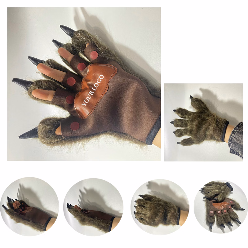 Handmade Plush Hairy Hands Animal Paw Gloves