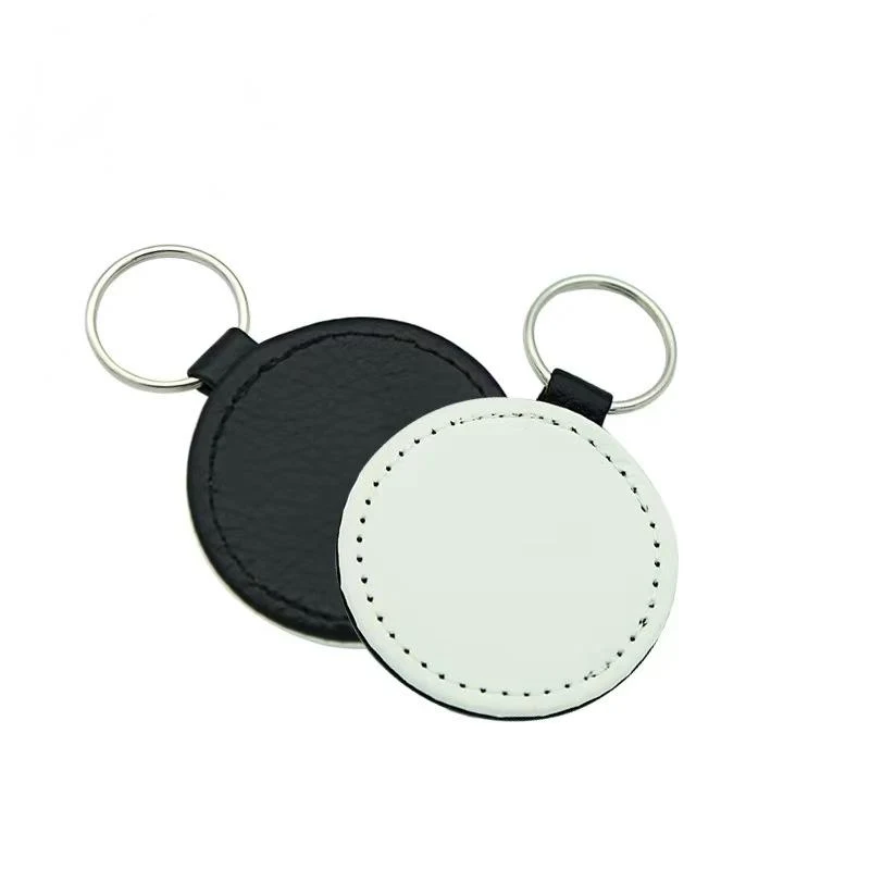 Round Leather Keychain 1