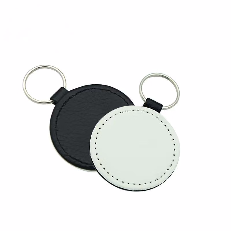 Round Leather Keychain