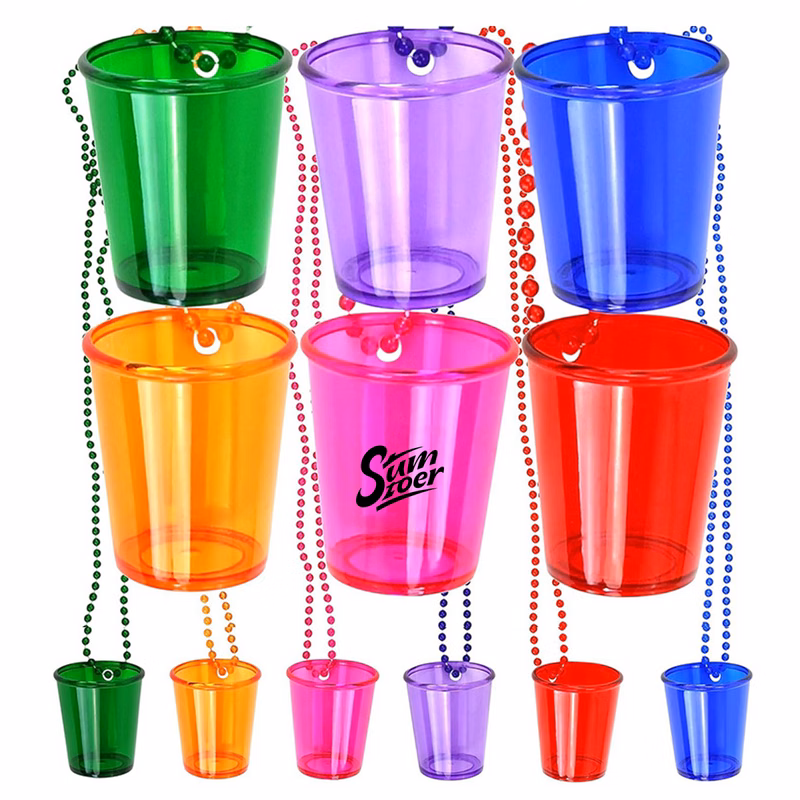 2oz Plastic Beaded Chain Cup