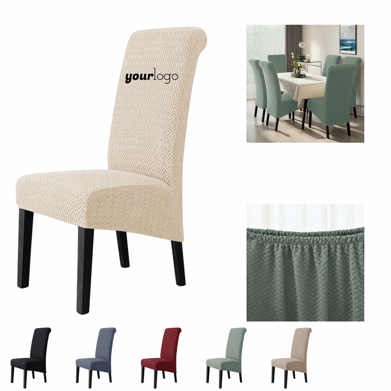 Striped Lattice Elastic Chair Cover