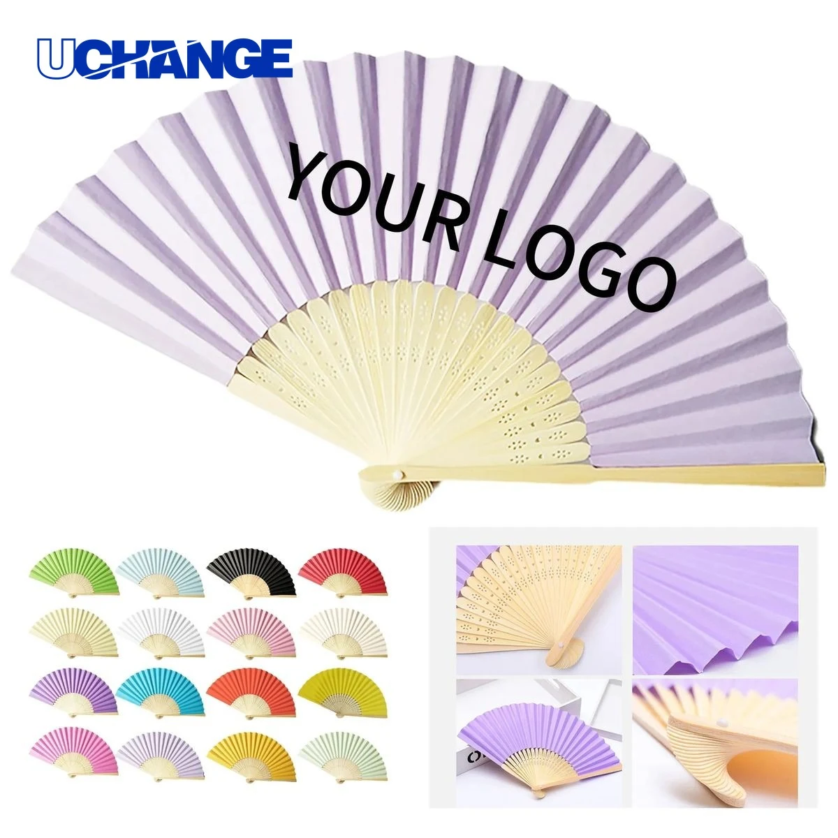 Bamboo Frame Paper Hand Fan for Trade Shows 1