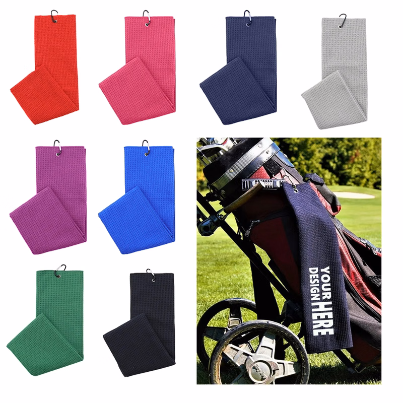 Tri Fold Waffle Golf Towel Free Shipping