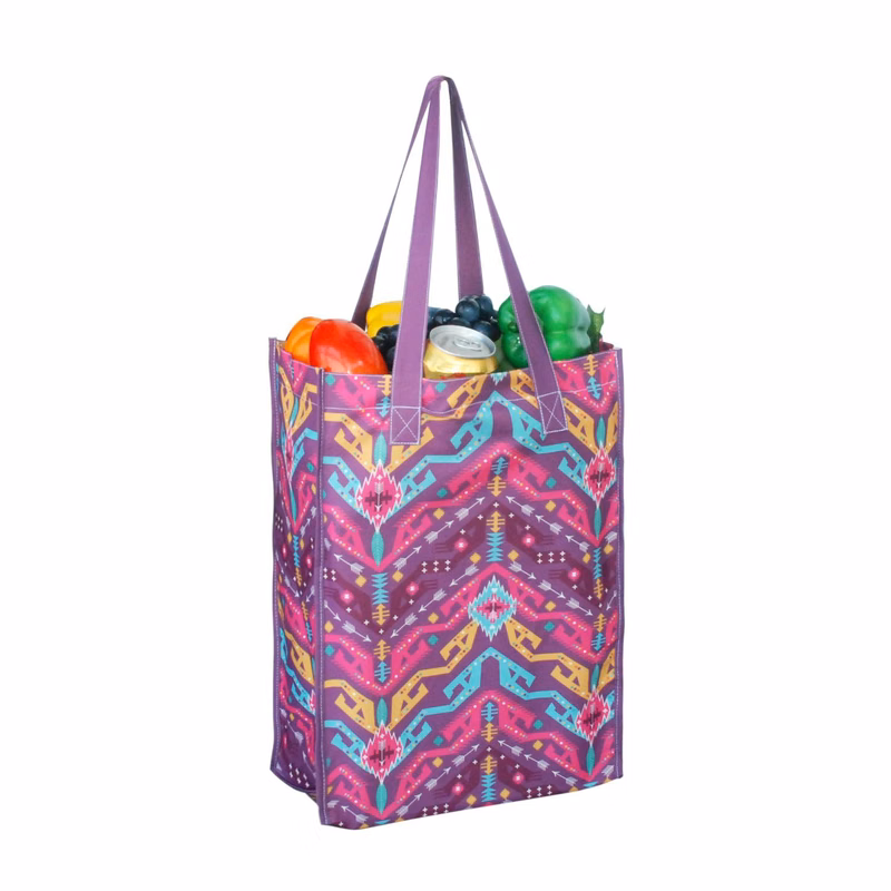 Grocery Tote Bags 11.5"x15.5"x5"Gusset Full Color Cotton Bag