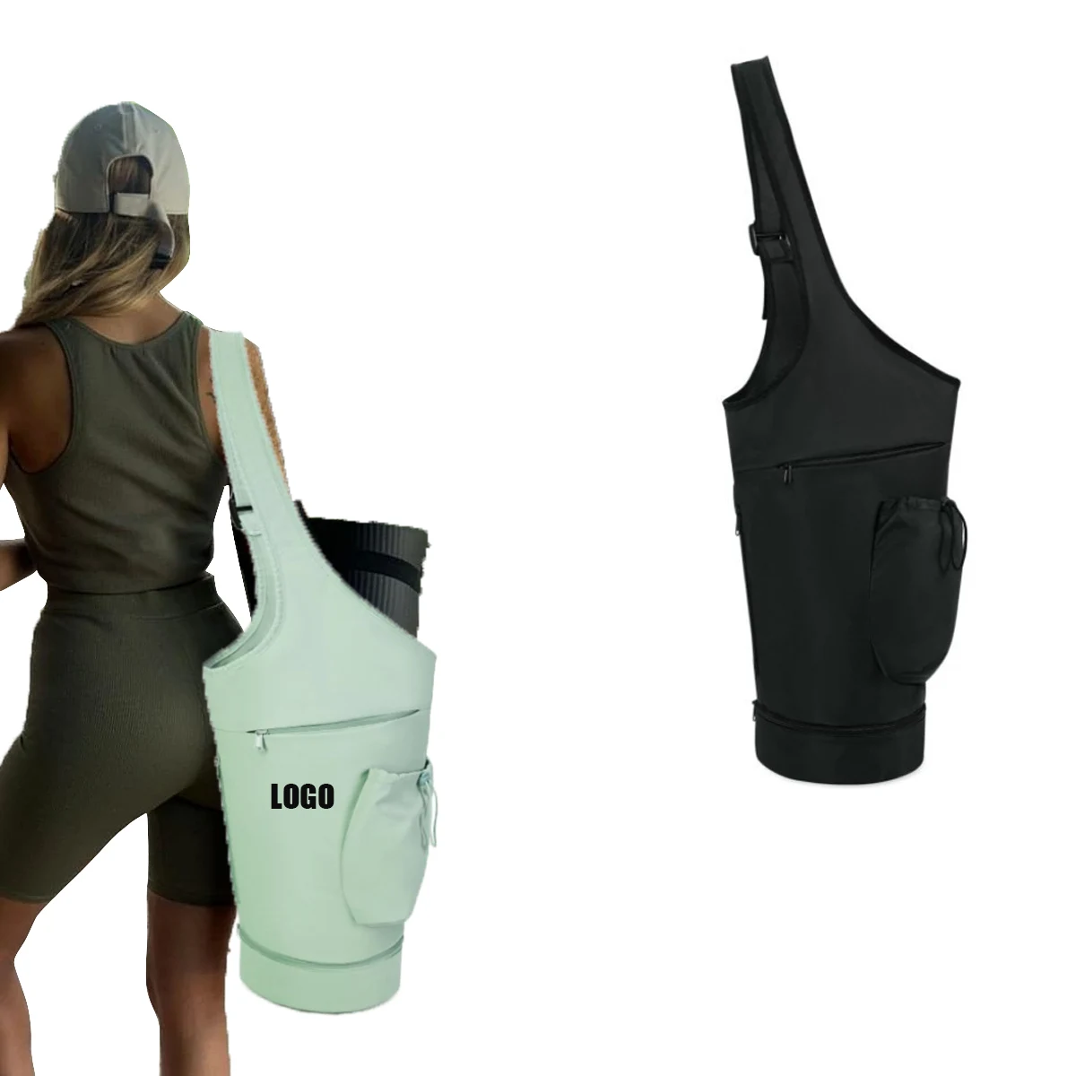 Yoga Mat Carrier Holder Bag with Waterproof Wet Pocket 1