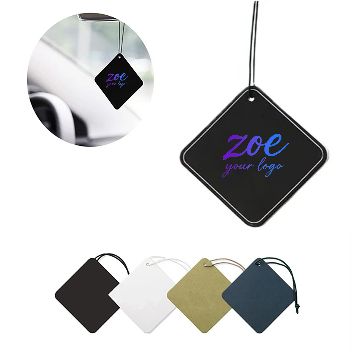 Full Color Custom Square Car Scent Card 1