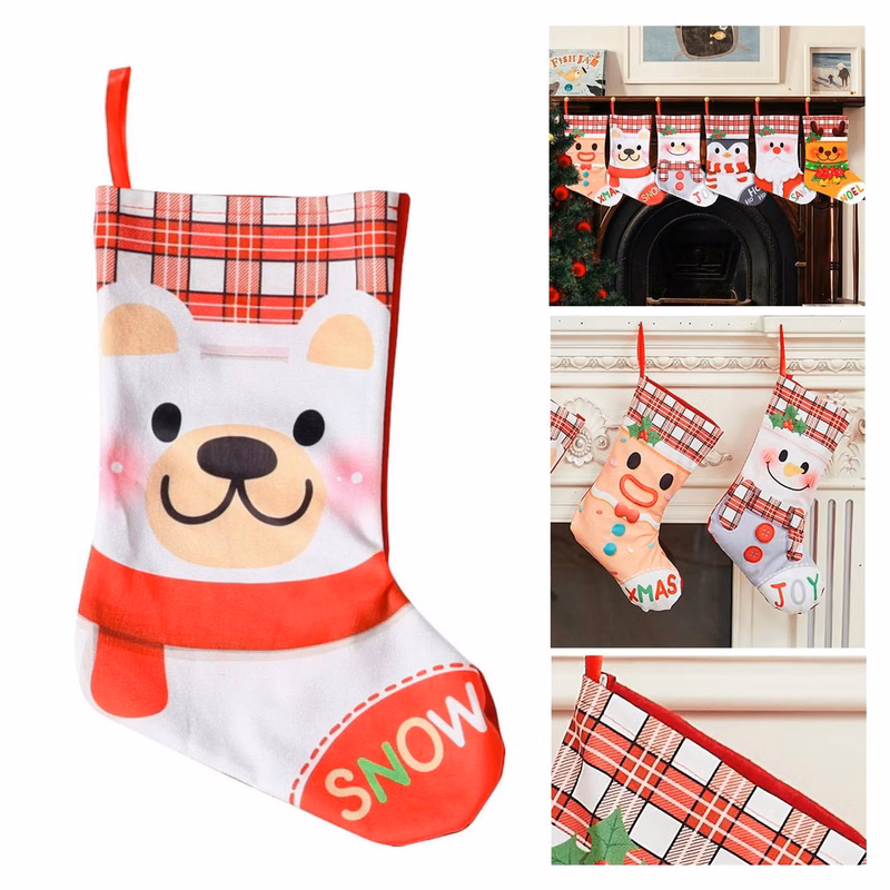 Brushed Fabric Hanging Holiday Stocking