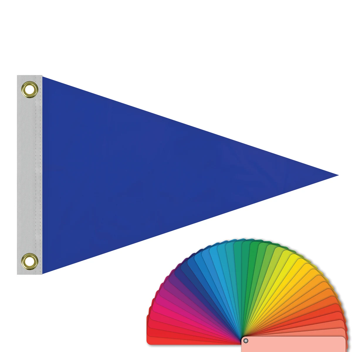 12" x 18" Solid Color Pennants with Heading & Grommets 1