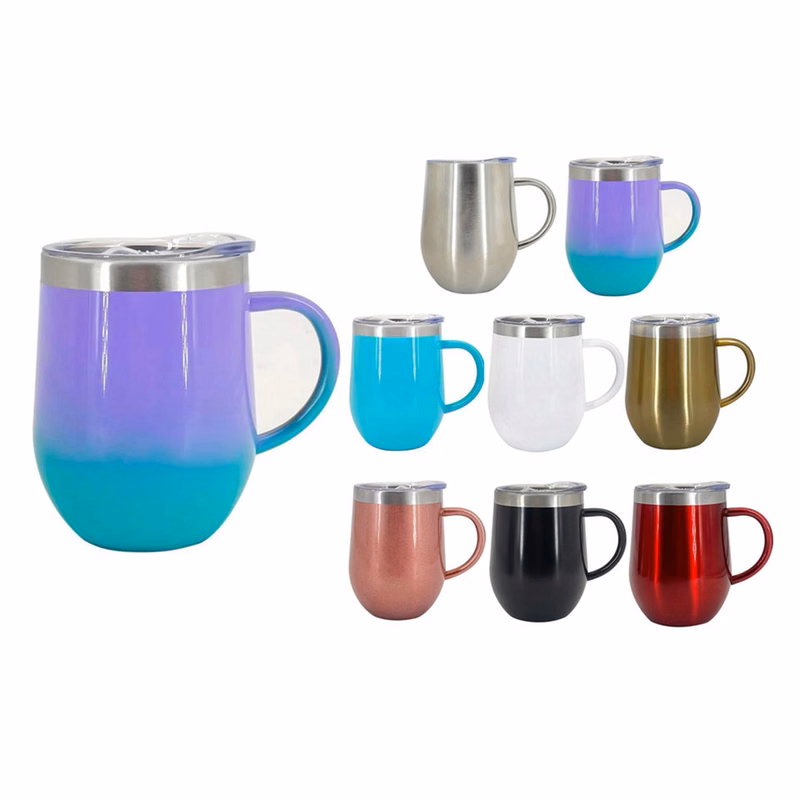 12 oz Double Wall Vacuum Insulated Cup with Lid & Handle