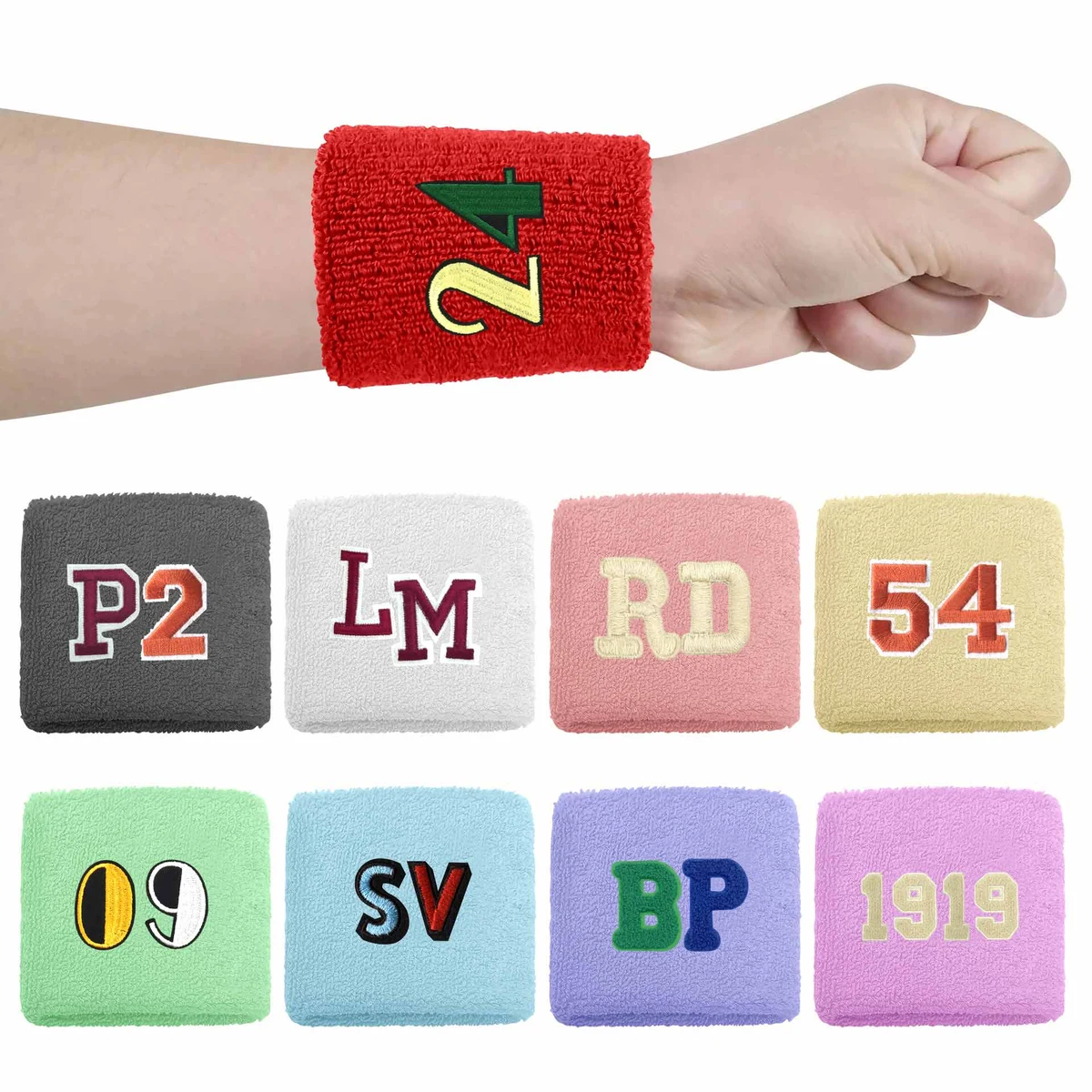 Athletic Cotton Terry Cloth Wristbands for Gym Sports 1