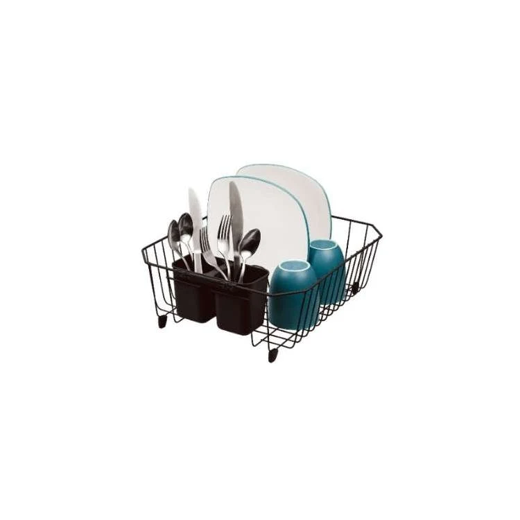 Dish Rack Sets with Cutlery Holder Black 1