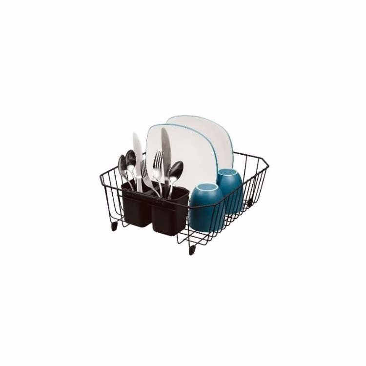 Dish Rack Sets with Cutlery Holder Black