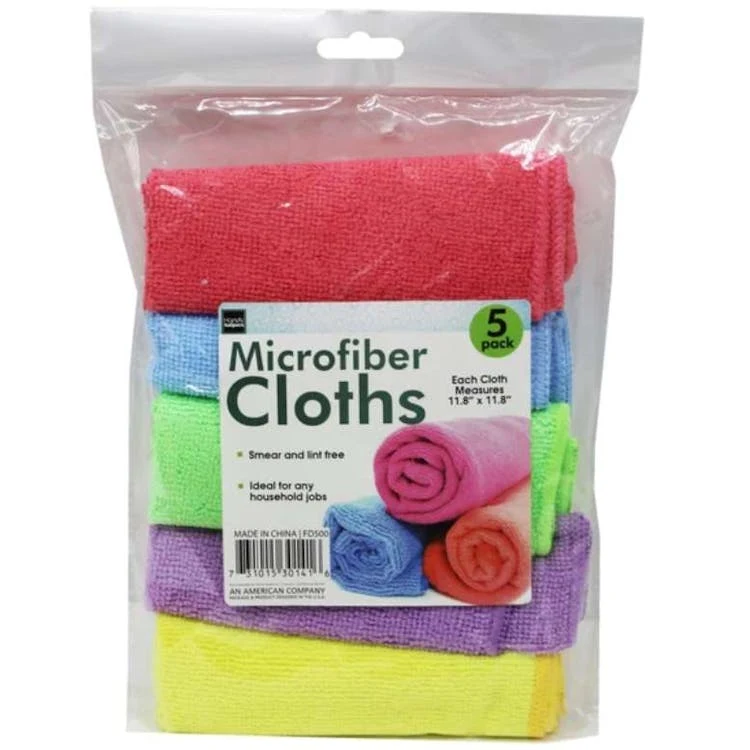Microfiber Multi-Purpose Cloths - 5 Pack Assorted Colors 1