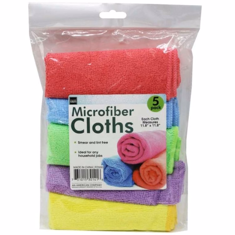 Microfiber Multi-Purpose Cloths - 5 Pack Assorted Colors